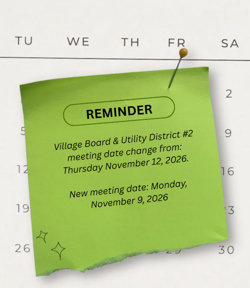 Date Change: November Village Board & Utility Districts